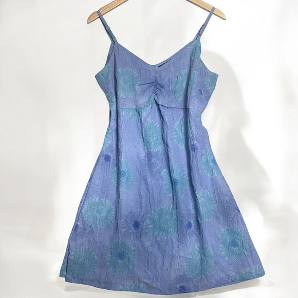 VTG Y2K Funky People Babydoll Mini Dress Size M Blue Phoebe Buffay 90s Clueless - Picture 3 of 14
